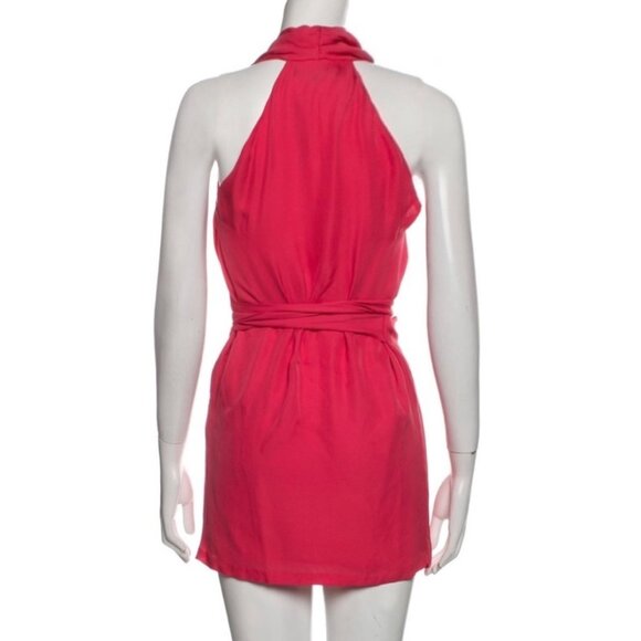 GUCCI Silk Dress Pink Fuschia Belted Cowl Neck Mini 2009 Vintage Hedi Slimane 40 - Picture 3 of 8